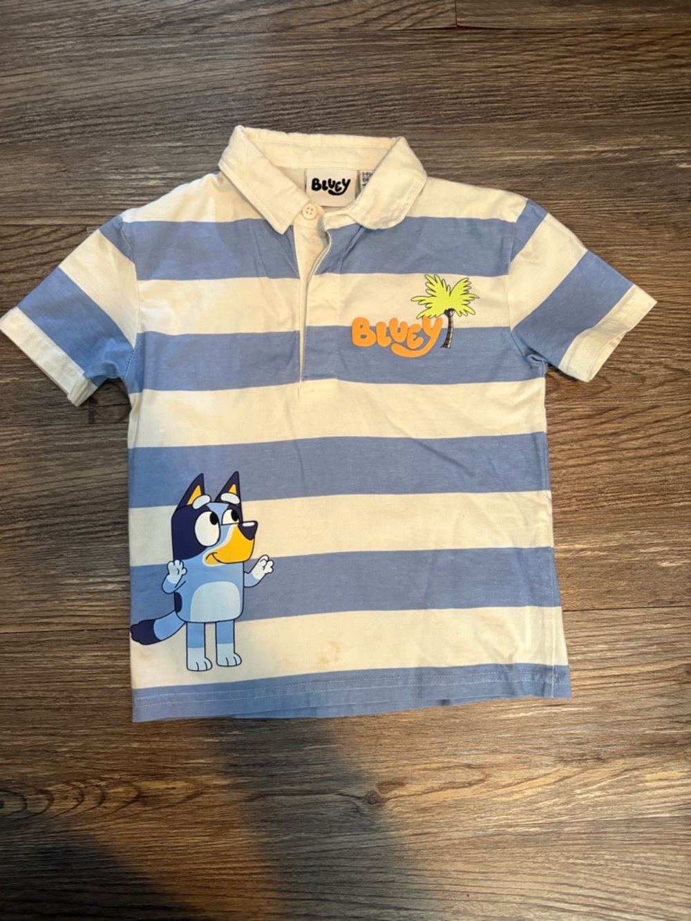 Bluey Striped Polo Shirt Size 3T/4T